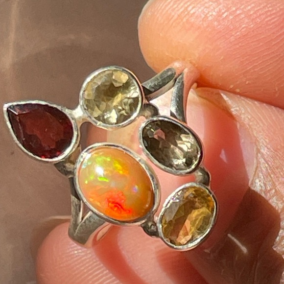 Adjustable natural gemstones and finest 925 Sterling silver! Opal & all “”VIBES” - Picture 5 of 8